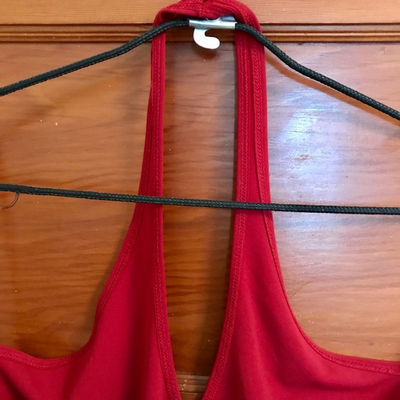 Slinky Red Halter Dress - Picture 2 of 8